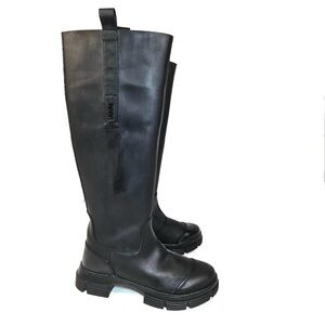 GANNI Knee High Rubber Boots Rain Shoes Women’s Size 39 (US 8.5) Black